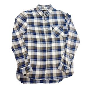 Vans Men's Blue and Brown Checkered Shirt